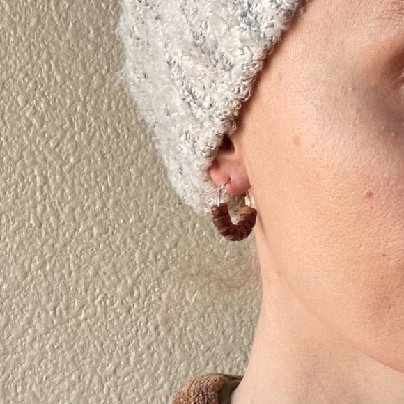 Handmade Picasso Jasper Beaded Hoop Earrings - Picture 8 of 8